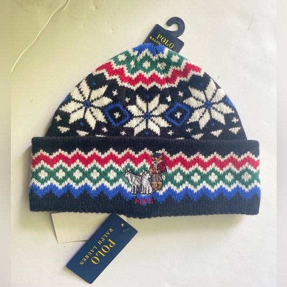 Polo by Ralph Lauren Polo Bear Fair Isle Beanie - Picture 2 of 4